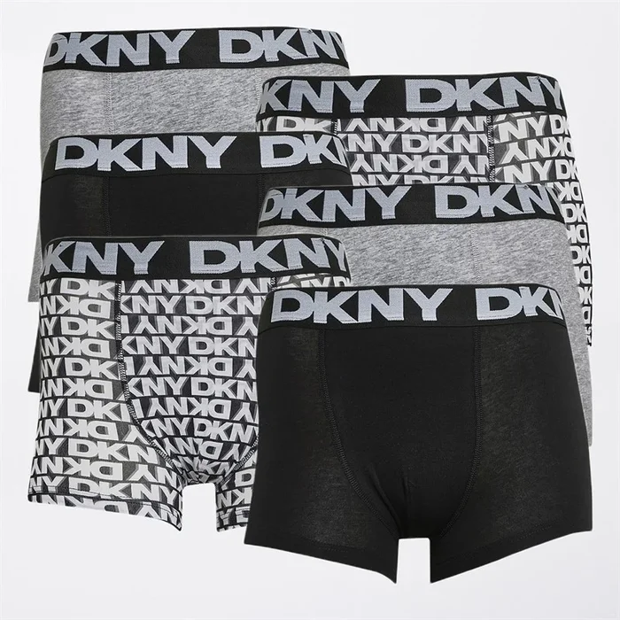 Buy DKNY Boys Six Pack Boxers Grey Marl/Black