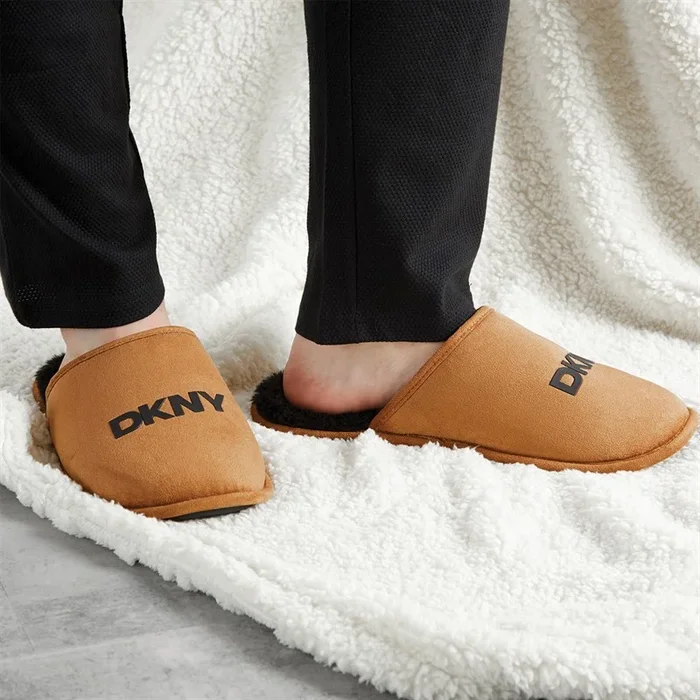 Buy DKNY Mens Lyra Mule Slippers Tan