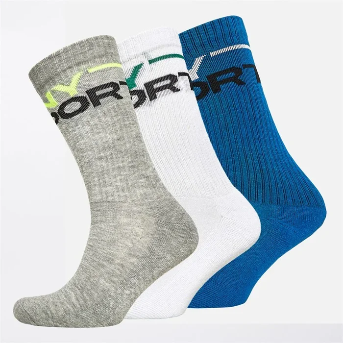 Buy DKNY Mens Wheeler Three Pack Crew Socks Blue/White/Grey