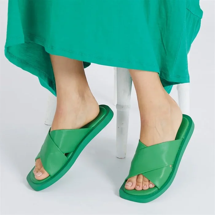 Buy Dune Womens Licorice Cross Strap Sandals Green