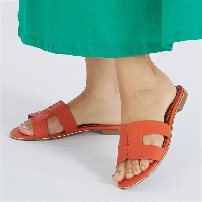 Buy Dune Womens Loopers Flat Mule Sandals Orange