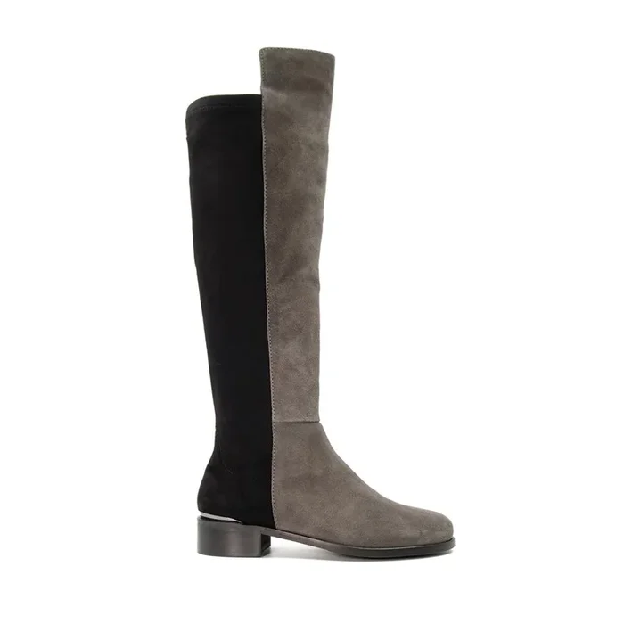 Buy Dune Womens Trische Luxe XX Knee High Boots Dark Grey Suede