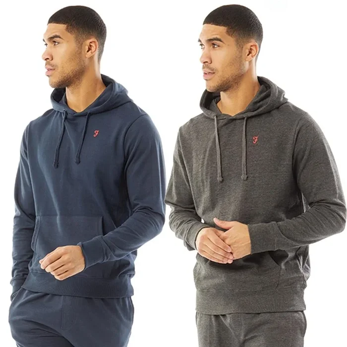 Buy FARAH Mens Frimmer Two Pack Hoodies Navy/Charcoal