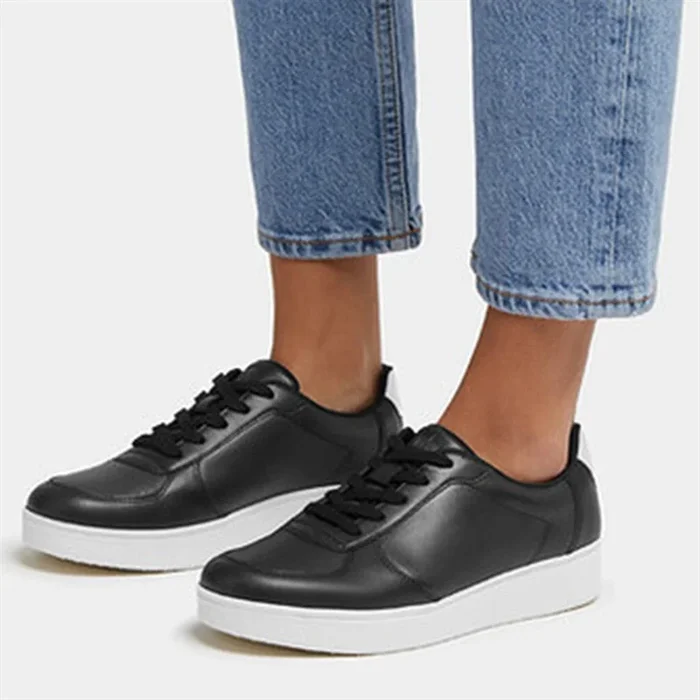 Buy FitFlop Womens Rally Leather Panel Trainers Black