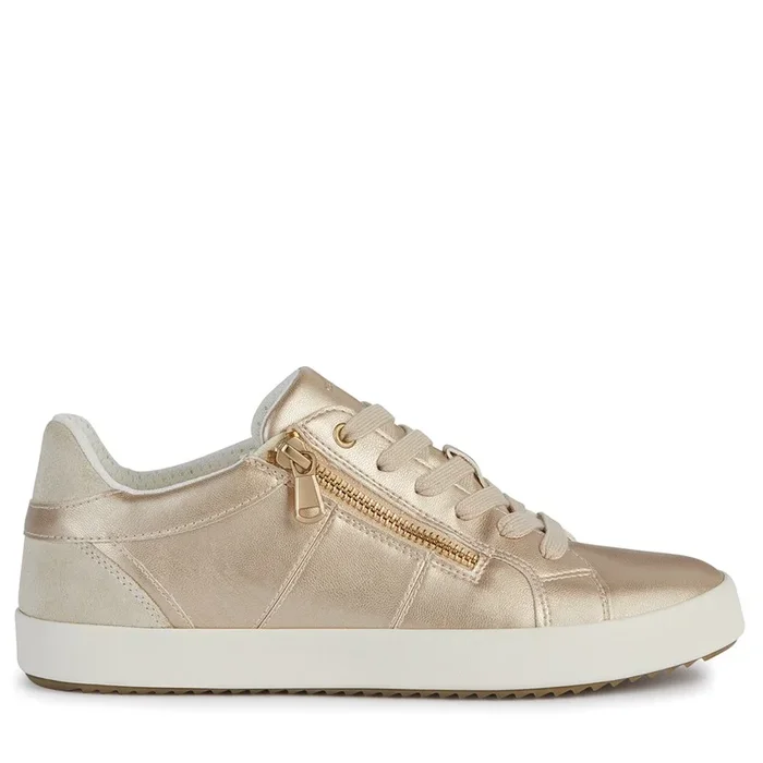 Buy GEOX Womens Blomiee Side Zip Trainers Light Gold/Light Sand