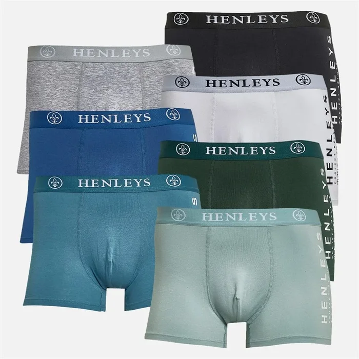 Buy Henleys Mens Mactyme Seven Pack Henleys Boxers Multi