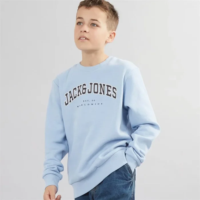 Buy JACK & JONES Boys Caleb Varsity Sweatshirt Chambray Blue