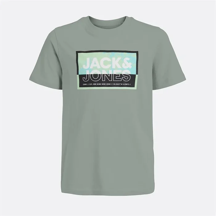 Buy JACK & JONES Boys Logan T-Shirt Aqua Gray