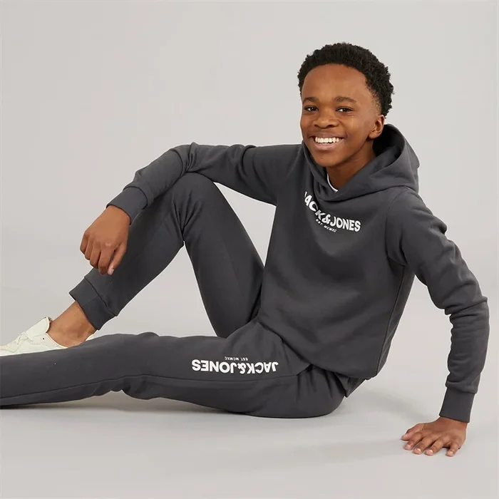 Buy JACK & JONES Boys Rarry Hoodie And Joggers Tracksuit Asphalt