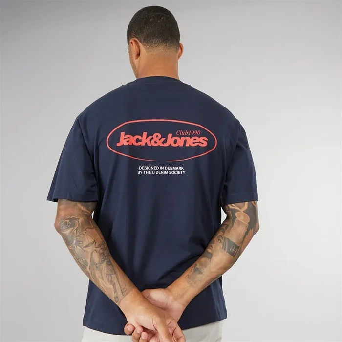 Buy JACK & JONES Mens Bradley Graphic T-Shirt Sky Captain