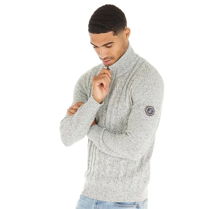 Buy JACK & JONES Mens Shane Knit Jumper Silver Birch