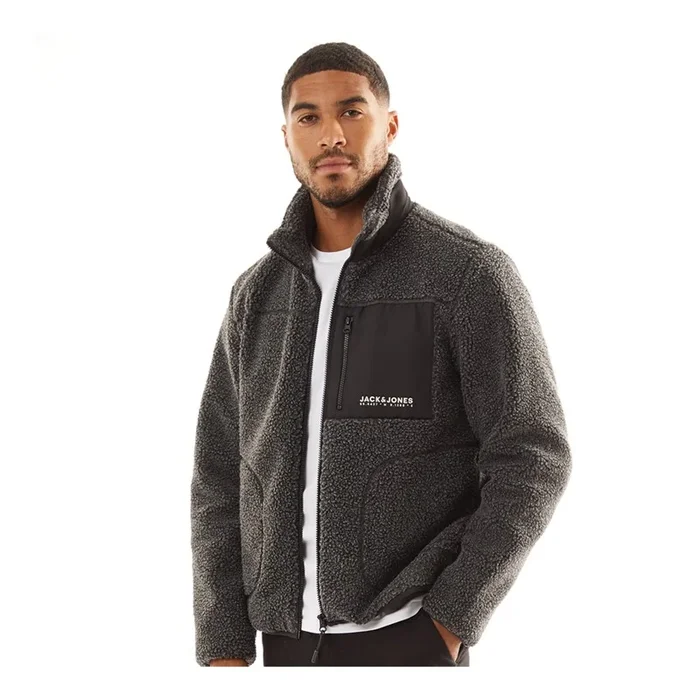 Buy JACK & JONES Mens Vesterbro Teddy Jacket Grey Marl