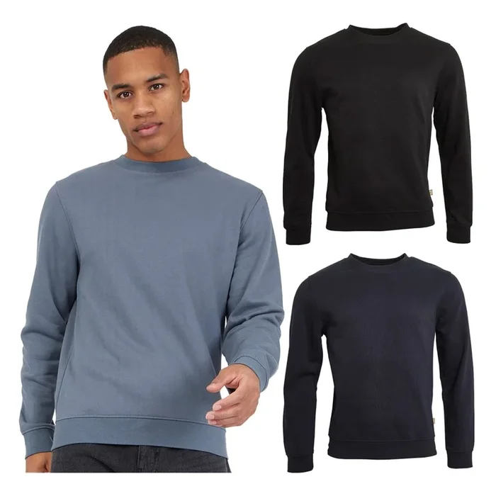 Buy JUICE Mens Cranwood Three Pack Crew Neck Sweatshirts Black/Dark Grey/Navy