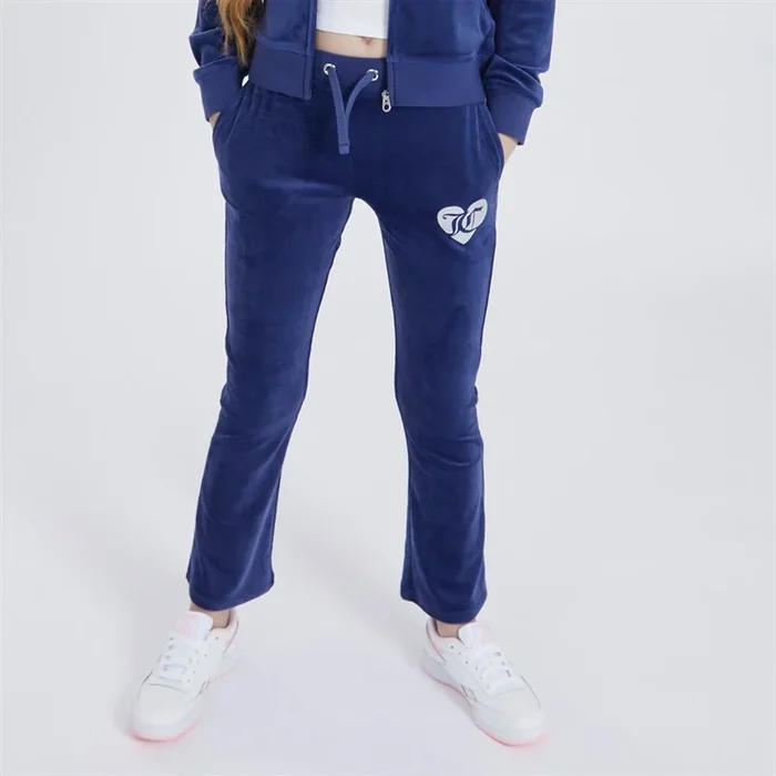 Buy Juicy Couture Girls Velour Wide Leg Joggers Blue Print