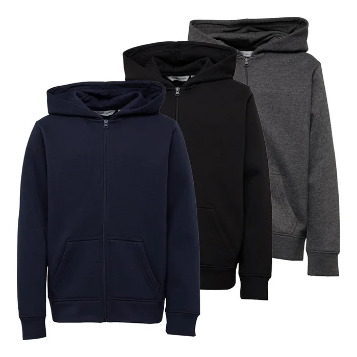 Buy Kangaroo Poo Boys Three Pack Zip-Through Hoodies Black/Charcoal/Navy