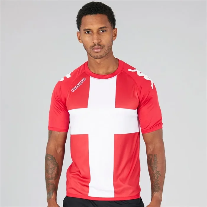 Buy Kappa Mens Wanese Slim Fit Match Jersey Dark Red/White