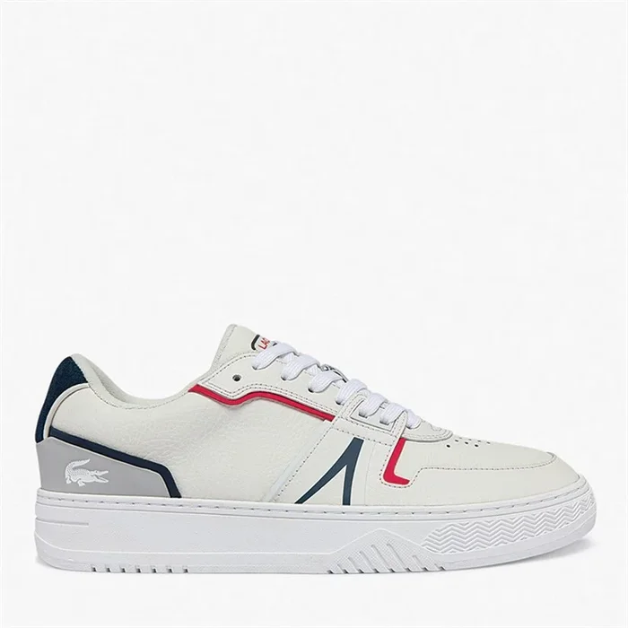 Buy Lacoste Mens L001 Trainers White/Navy/Red