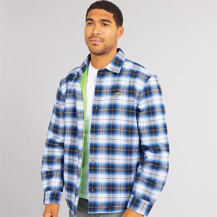 Buy Lacoste Mens Long Sleeve Casual Shirt Lazuli/Multico