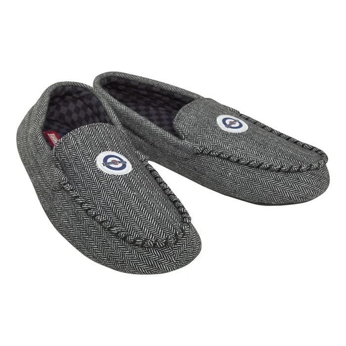 Buy Lambretta Mens Bug Slippers Grey Herringbone