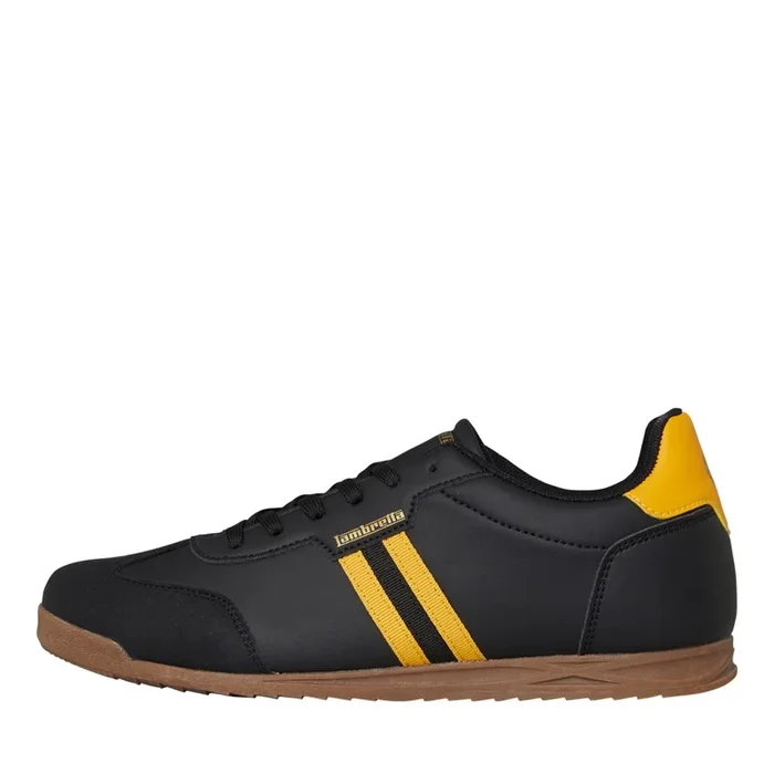 Buy Lambretta Mens Tackle Trainers Black/Gold