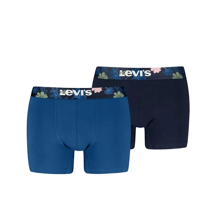 Buy Levi’s Mens Levis Flower Waistband Two Pack Boxer Briefs Blue Combo