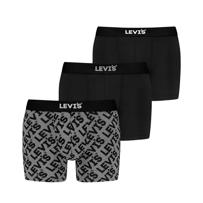 Buy Levi’s Mens Logo Three Pack Boxer Briefs With Giftbox Black/Grey