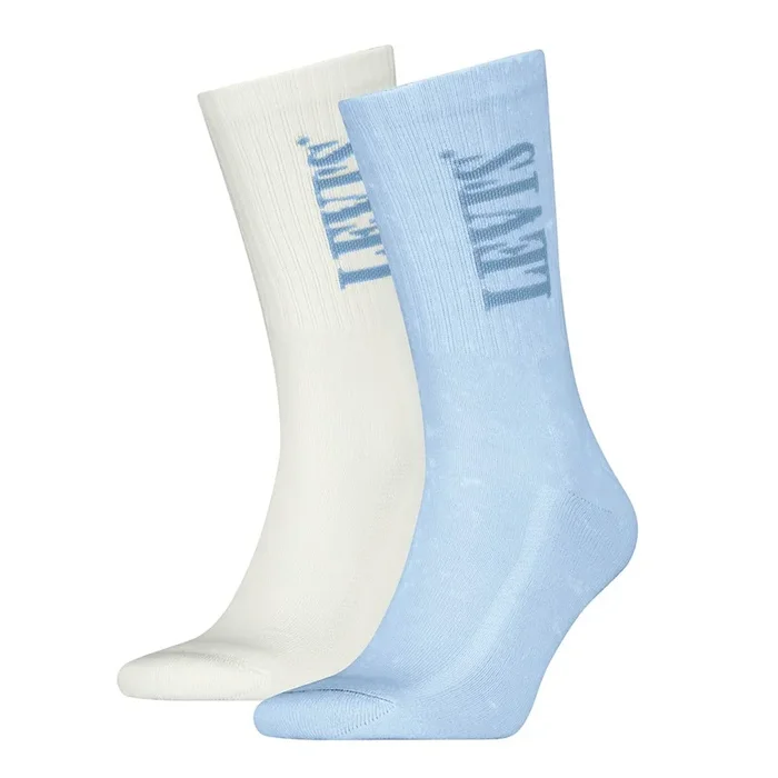 Buy Levi’s Mens Wash Logo Two Pack Regular Cut Socks Blue/White