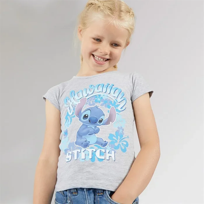 Buy Lilo and Stitch Girls T-Shirt Grey