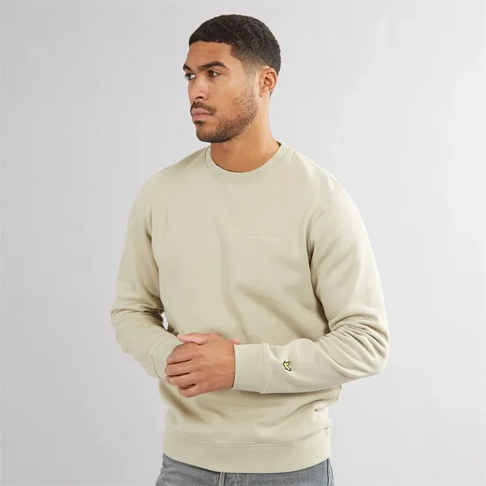 Buy Lyle And Scott Vintage Mens Embroidered Crew Neck Sweatshirt Dried Sage/Cove