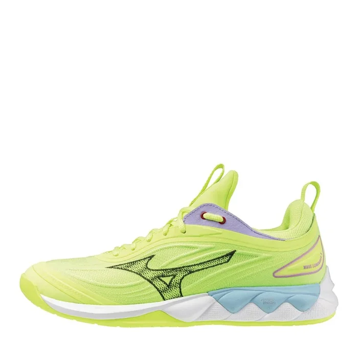 Buy Mizuno Mens Wave Luminous 3 Court Shoes Mizuno Neo Lime/Black/Splish Splash