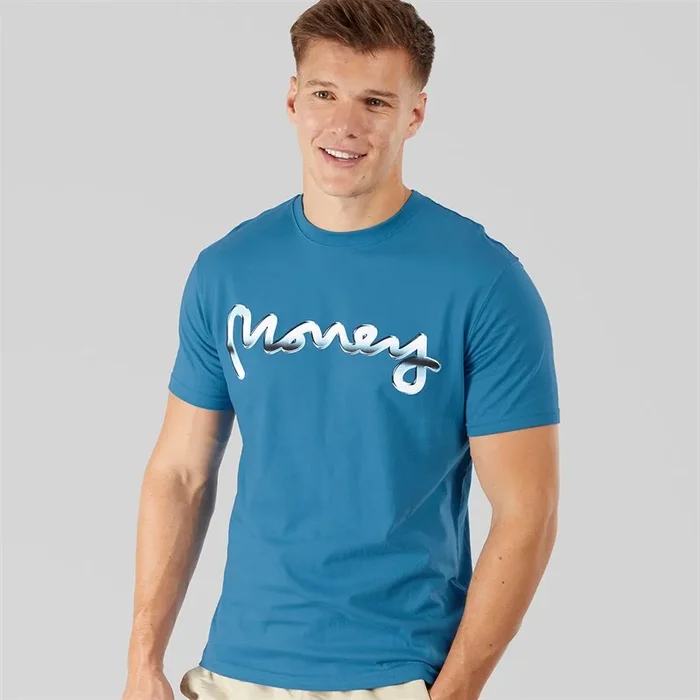 Buy Money Mens Chromo Sig Ape T-Shirt French Blue/Chrome