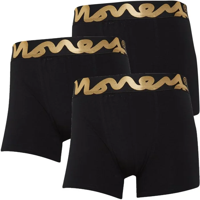 Buy Money Mens Gold Chop Trunks Three Pack Black/Black/Black