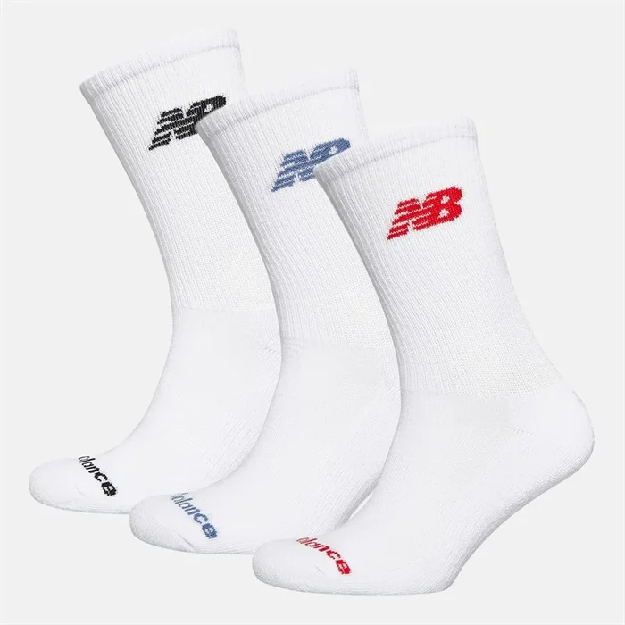 Buy New Balance Flying Logo Three Pack Crew Socks White/True Red/Dream State
