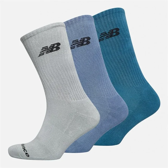 Buy New Balance Logo Three Pack Crew Socks Light Bule/Aqua/Turquoise