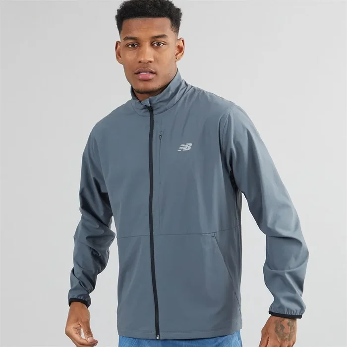 Buy New Balance Mens Stretch Woven Full Zip Training Jacket Graphite