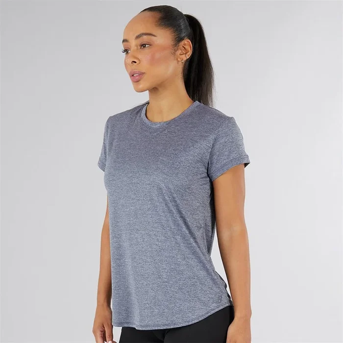 Buy New Balance Womens Heathered Running Top Navy Marl