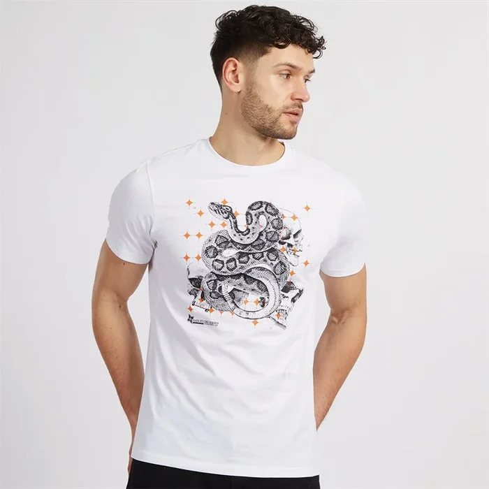Buy Onfire Mens Skull T-Shirt White