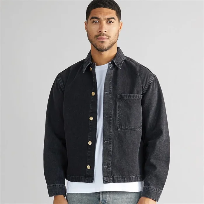 Buy ONLY & SONS Mens Sprick Box Denim Jacket Washed Black