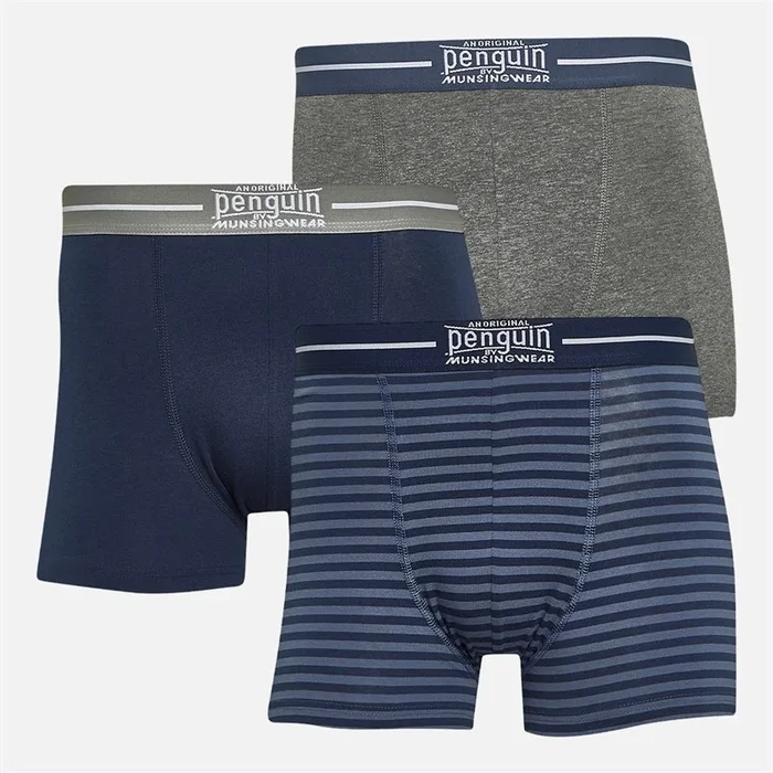 Buy Original Penguin Mens Three Pack Boxers Stripe/Grey/Blue