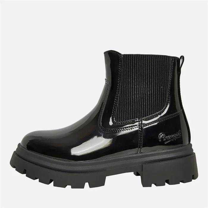 Buy Pineapple Girls Chunky Chelsea Boots Black Patent