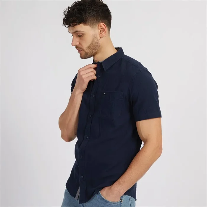 Buy Quiksilver Mens Time Box Short Sleeve Shirt Dark Navy
