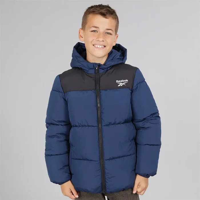 Buy Reebok Junior Boys Padded Hooded Jacket Navy