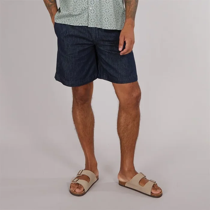 Buy Selected Homme Mens Loose-Nolan Denim Shorts Dark Blue Denim