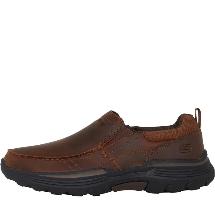Buy SKECHERS Mens Expended Seveno Shoes Dark Brown Leather