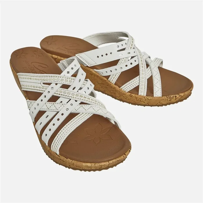 Buy SKECHERS Womens Beverlee Hot Spring Wedge Sandals White
