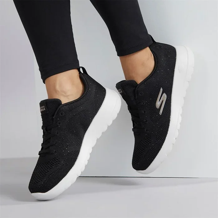Buy SKECHERS Womens Go Walk Joy Violet Trainers Black/Rose Gold