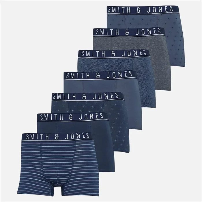 Buy Smith And Jones Mens Bhola Seven Pack Boxers Assorted