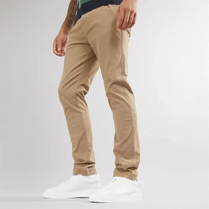 Buy THREADBARE Mens Castello Slim Fit Trousers Dark Stone