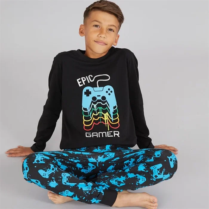 Buy Threadboys Boys Epic Game Nightwear Set Black