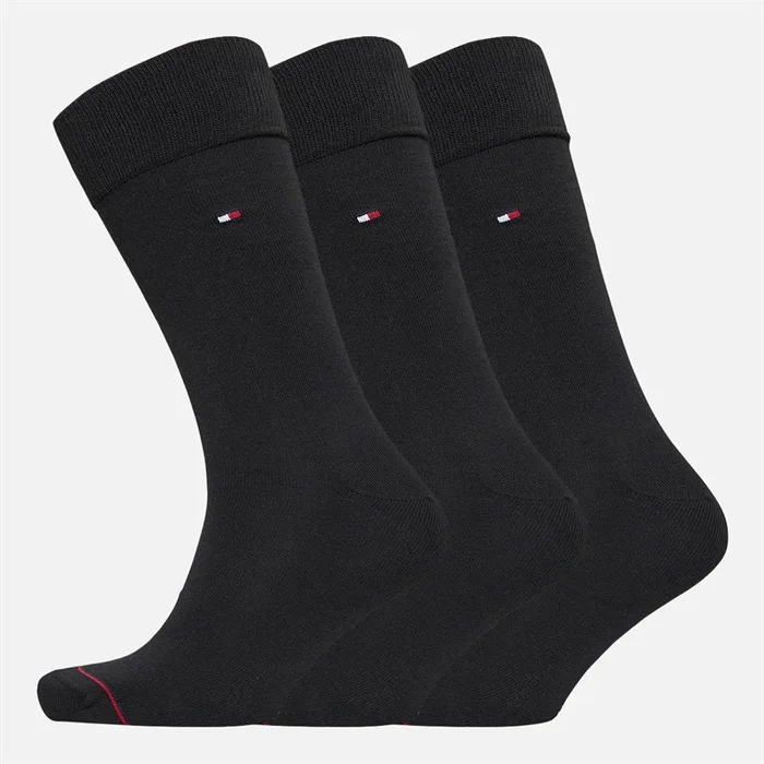 Buy Tommy Hilfiger Mens Three Pack Stripe Socks Black